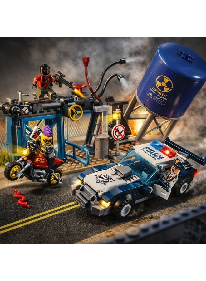 Qman Police Battle Force Building Blocks Set – Police Chase Scene – 296 Pieces – 3 Minifigures – Ages 6+ - Image 2